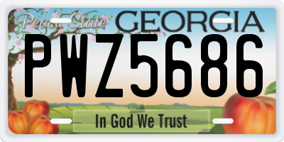 GA license plate PWZ5686