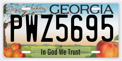 GA license plate PWZ5695