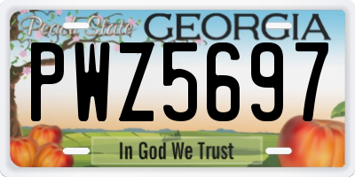 GA license plate PWZ5697