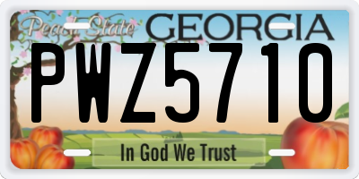 GA license plate PWZ5710