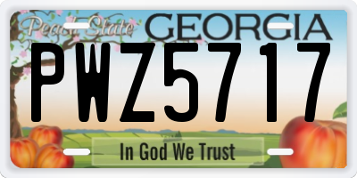 GA license plate PWZ5717