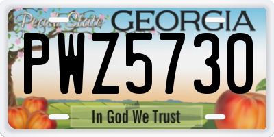 GA license plate PWZ5730
