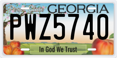 GA license plate PWZ5740