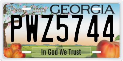 GA license plate PWZ5744
