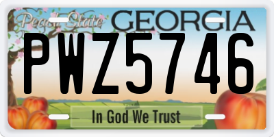 GA license plate PWZ5746