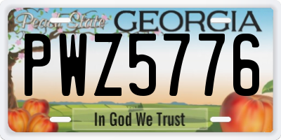 GA license plate PWZ5776