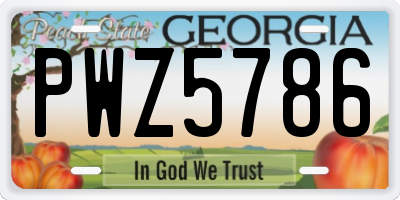 GA license plate PWZ5786