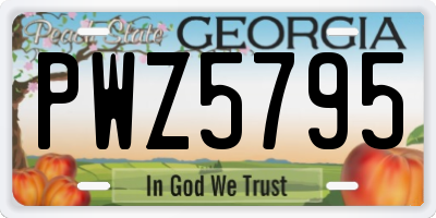 GA license plate PWZ5795