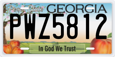 GA license plate PWZ5812