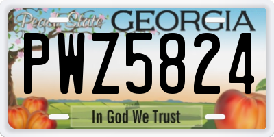 GA license plate PWZ5824