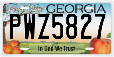 GA license plate PWZ5827