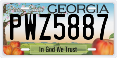 GA license plate PWZ5887