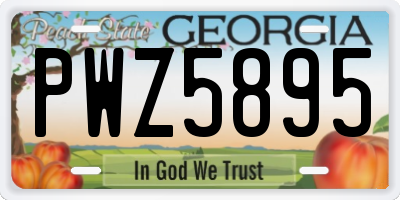 GA license plate PWZ5895