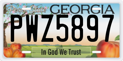 GA license plate PWZ5897