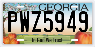 GA license plate PWZ5949