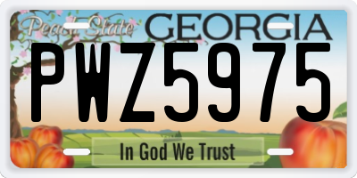 GA license plate PWZ5975
