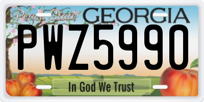 GA license plate PWZ5990