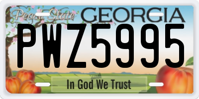 GA license plate PWZ5995