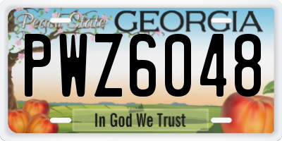 GA license plate PWZ6048