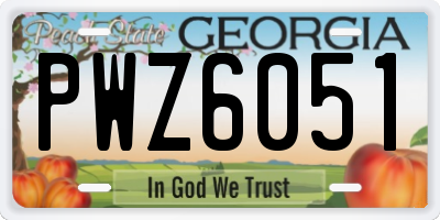 GA license plate PWZ6051