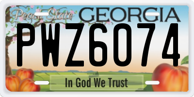 GA license plate PWZ6074