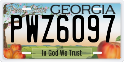 GA license plate PWZ6097