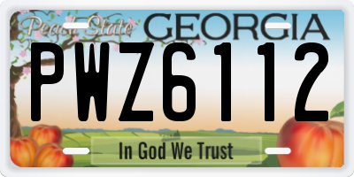 GA license plate PWZ6112