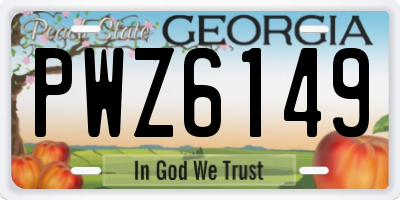 GA license plate PWZ6149
