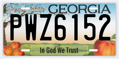 GA license plate PWZ6152