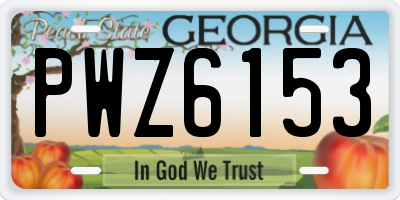 GA license plate PWZ6153