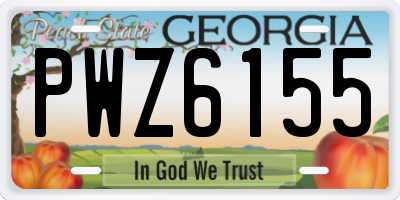 GA license plate PWZ6155