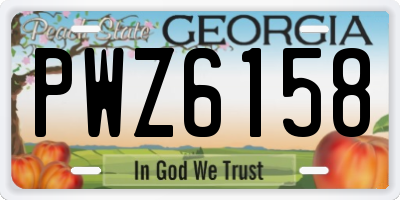 GA license plate PWZ6158