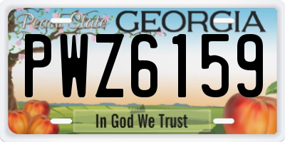 GA license plate PWZ6159