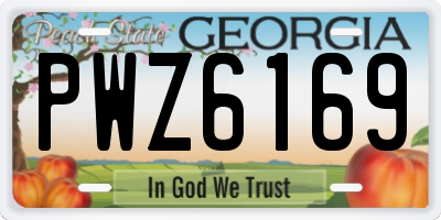 GA license plate PWZ6169