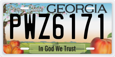 GA license plate PWZ6171