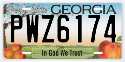 GA license plate PWZ6174