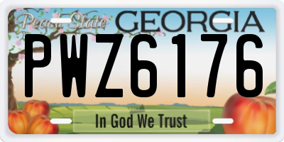 GA license plate PWZ6176