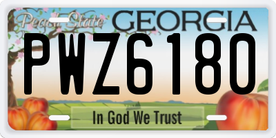 GA license plate PWZ6180