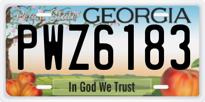 GA license plate PWZ6183