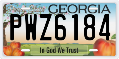 GA license plate PWZ6184
