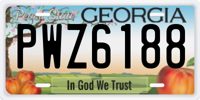 GA license plate PWZ6188