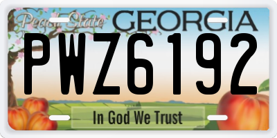 GA license plate PWZ6192