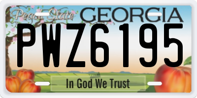 GA license plate PWZ6195