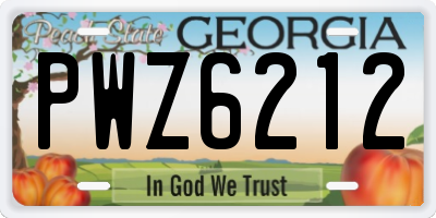 GA license plate PWZ6212