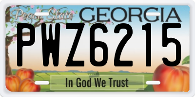 GA license plate PWZ6215