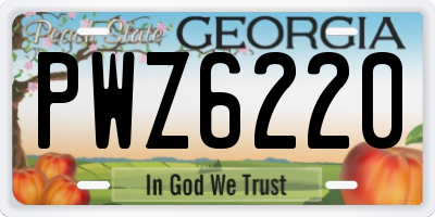 GA license plate PWZ6220
