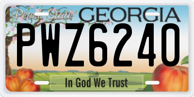 GA license plate PWZ6240
