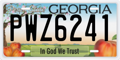 GA license plate PWZ6241