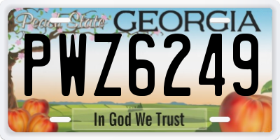 GA license plate PWZ6249