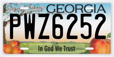 GA license plate PWZ6252